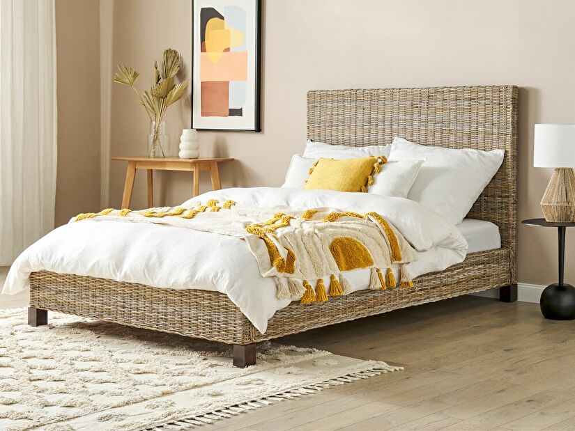 Manželská posteľ 140 cm Syrma (prírodná) (s roštom)