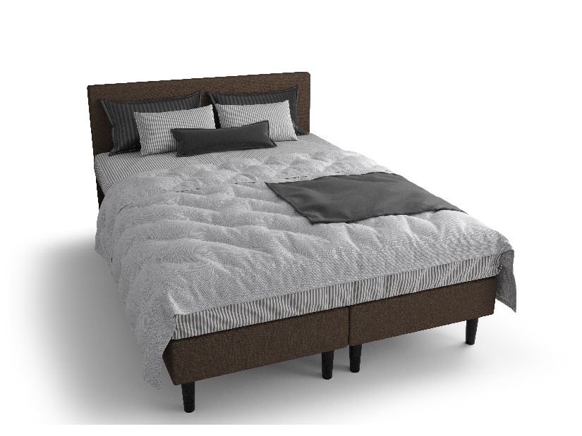 Manželská posteľ Boxspring 140 cm Rita (tmavohnedá) (s matracom, bez úložného priestoru)