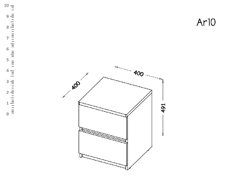 Nočný stolík typ AR10 Alishia (biela + dub wotan)