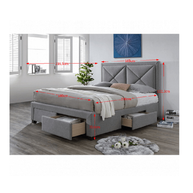 Manželská posteľ 160 cm Grupo (s roštom a úl. priestorom)