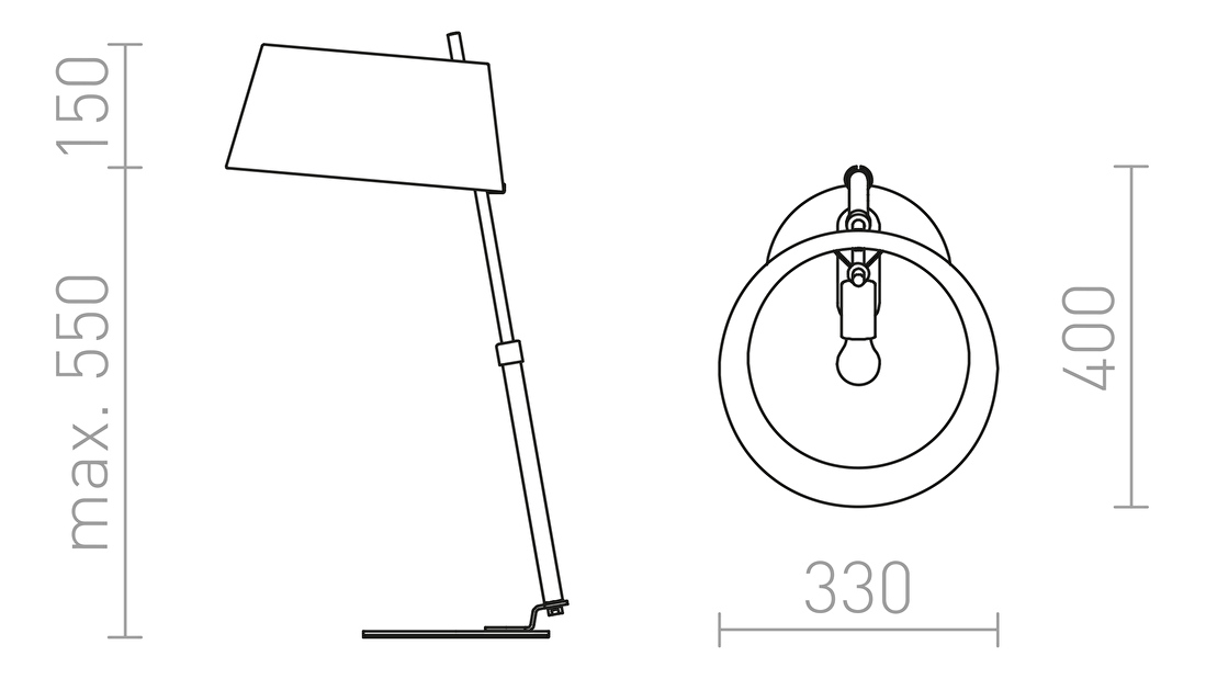 Stolná lampa Ritzy 230V E27 42W (čierna + chróm)