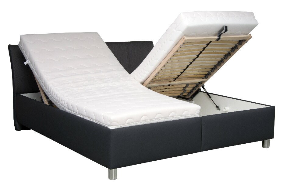 Manželská posteľ 160 cm Blanár Columbia (tmavosivá) (s roštom a matracom IVANA)