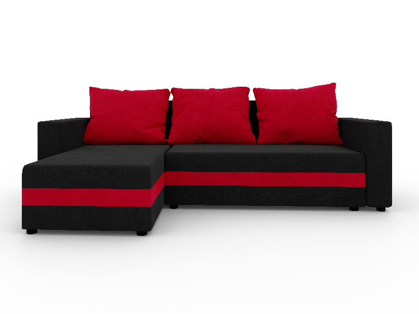 Rohová sedačka Safino (čierna + červená) (L)