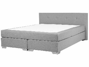 Kontinentálna posteľ 180 cm CONSOLE (s roštom a matracom) (sivá)