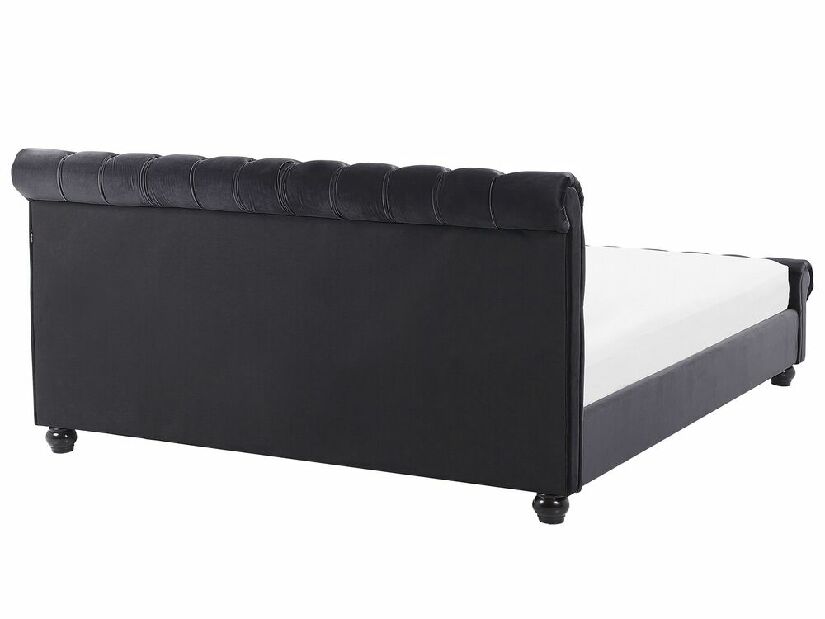 Manželská vodná posteľ 180 cm Alexandrine (čierna) (s roštom a matracom)