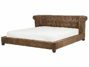 Manželská posteľ 180 cm CAVILLA (s roštom) (hnedá)