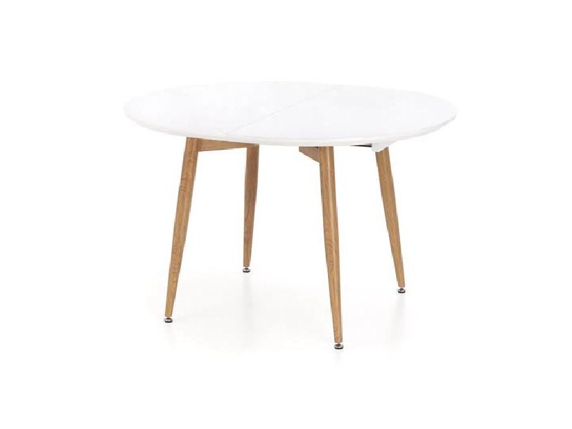 Jedálenský stôl Calia (biela + drevo)