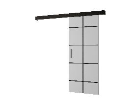 Posuvné dvere 90 cm Sharlene III (biela matná + čierna matná + čierna)