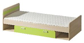 Jednolôžková posteľ 80 cm Lavendon L13 (s roštom) (zelená)