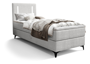 Jednolôžková posteľ 90 cm Ortega Comfort (sivá) (s roštom a matracom, bez úl. priestoru) (s LED osvetlením)