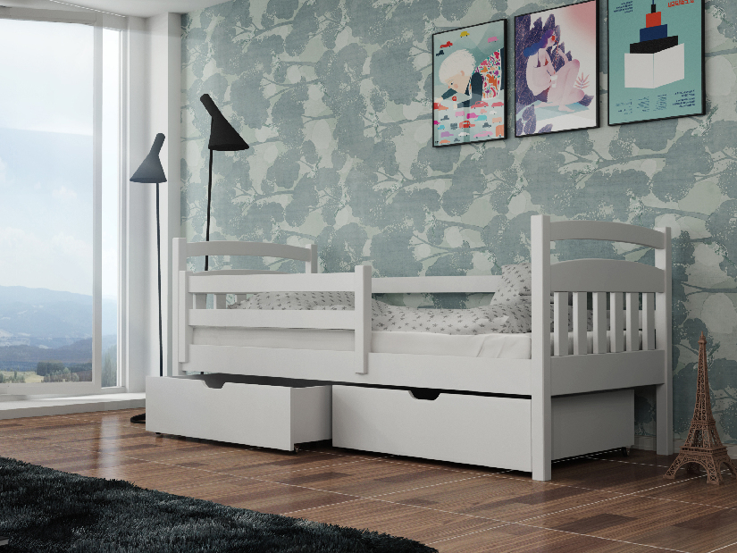 Detská posteľ 90 x 190 cm Susy (s roštom a úl. priestorom) (biela)
