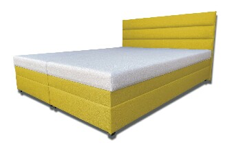Manželská posteľ 180 cm Rebeka (s penovými matracmi) (horčicová)