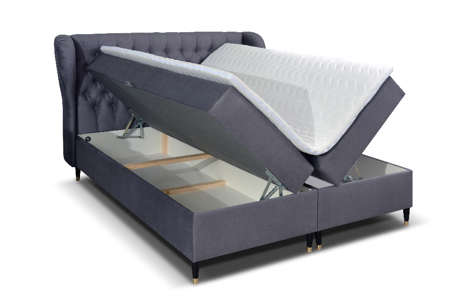 Kontinentálna posteľ 180 cm Ortun (fialová) (s matracom)