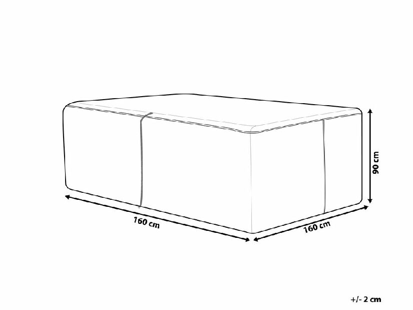 Ochranná plachta na záhradný nábytok 160 x 160 x 90 cm Chuza (sivá)