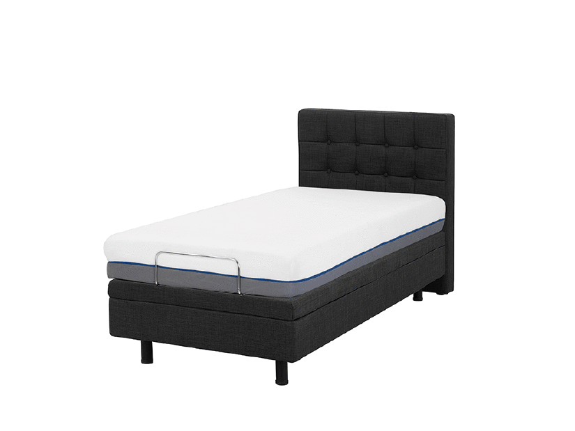 Jednolôžková posteľ 80 cm DUCHE (látka) (sivá) (s roštom)