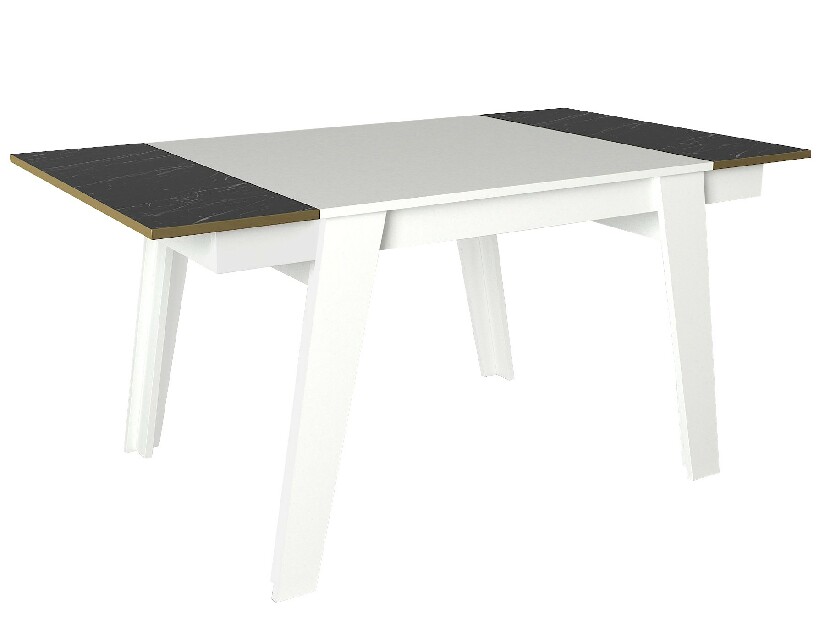 Jedálenský stôl (pre 6 osôb) Raven (Biela + Zlatá + Čierna)