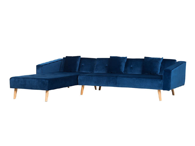 Rohová sedačka Vanto (modrá) (L)