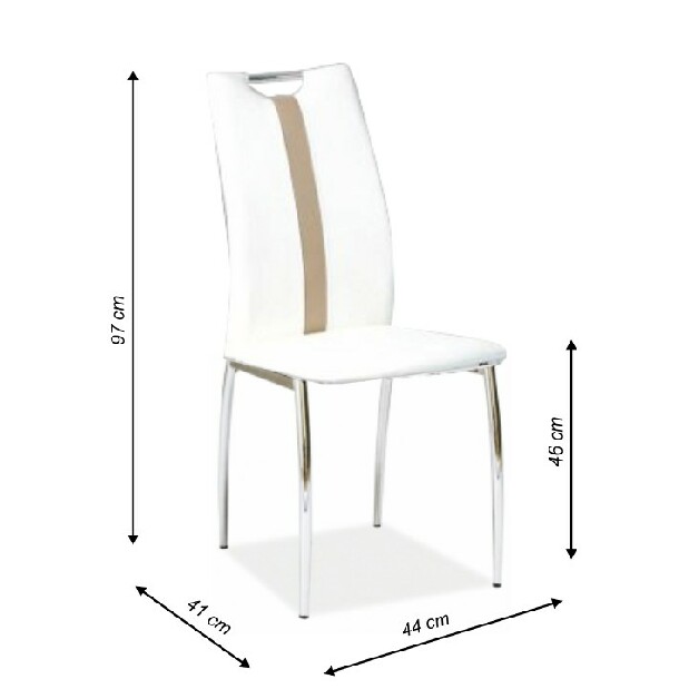 Jedálenská stolička Signa (biela + béžová) *výpredaj
