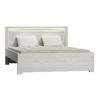 Manželská posteľ 160 cm Inneas (jaseň biely) (s roštom)