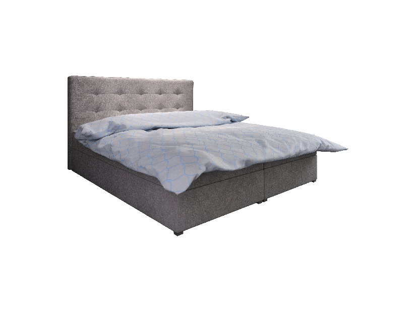 Manželská posteľ Boxspring 180 cm Fade 1 Comfort (sivá) (s matracom a úložným priestorom)