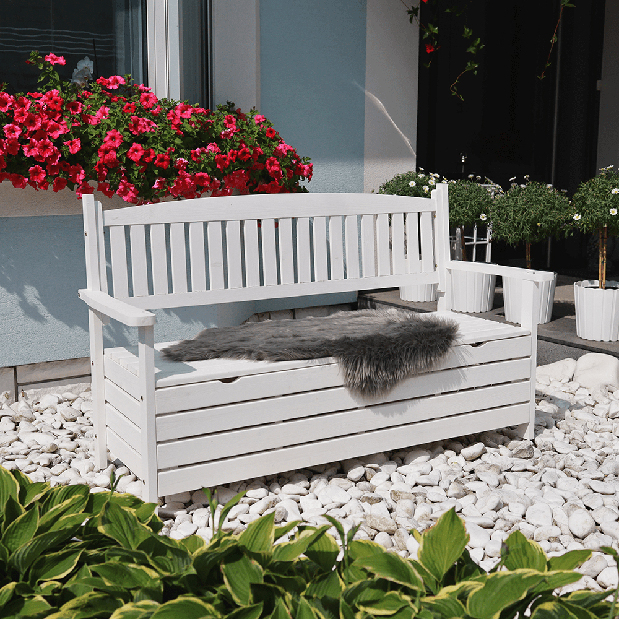 Záhradná lavica 150 cm Amelli (biela)