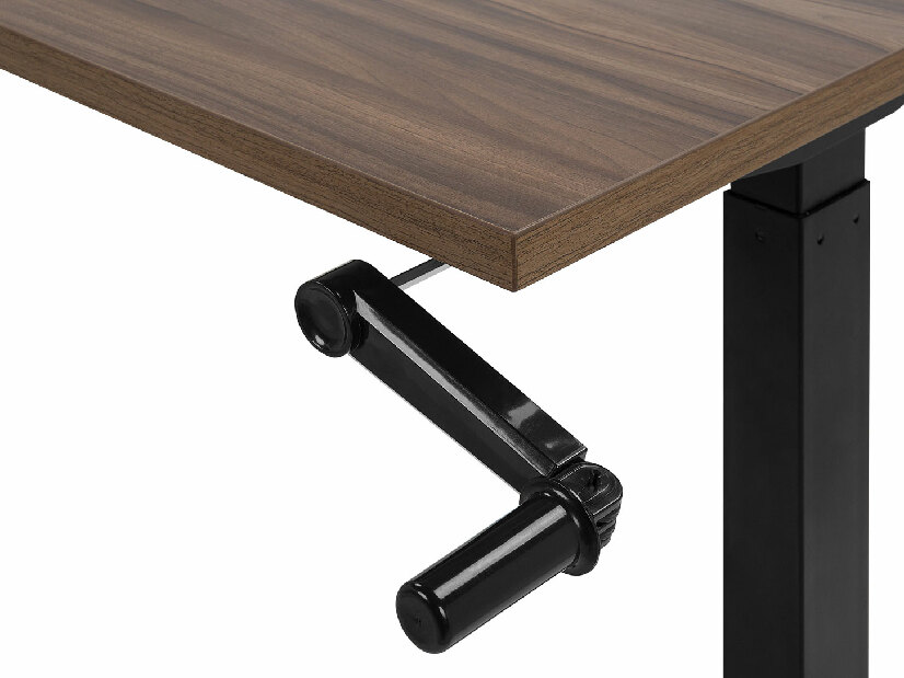 Písací stôl UPPER II (160 x 72 cm) (MDF) (tmavé drevo) (manuálne nastaviteľný)