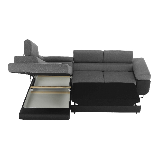 Rohová sedacia súprava Geller (L) (čierna + sivá) *výpredaj