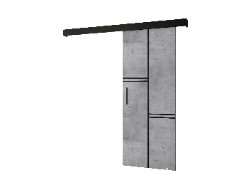 Posuvné dvere 90 cm Sharlene VIII (betón + čierna matná + čierna)