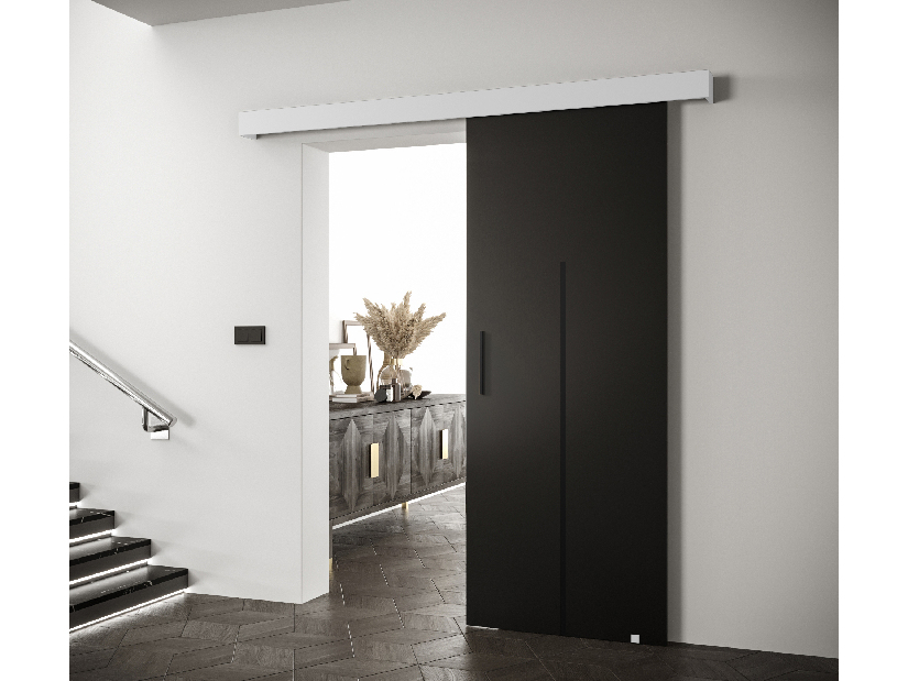 Posuvné dvere 90 cm Sharlene X (čierna matná + biela matná + čierna)