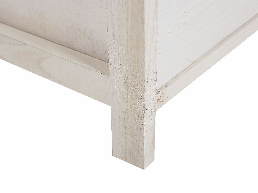 Nočný stolík LASAR (biela + svetlé drevo)