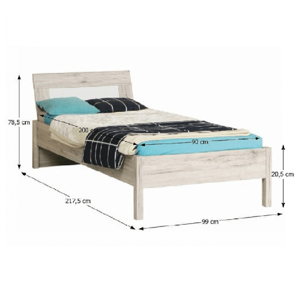 Jednolôžková posteľ 90 cm Viloci 09 BEAL09