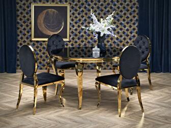Jedálenský stôl Regino 2 (čierna + zlatá) (pre 4 osoby)