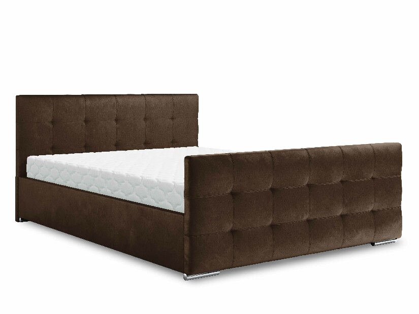 Manželská posteľ 140 cm Billie (hnedá) (s roštom a úložným priestorom)