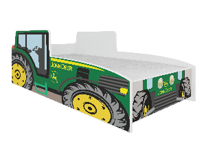 Detská posteľ 160x80 cm Traktorista (s roštom a matracom) (zelená)