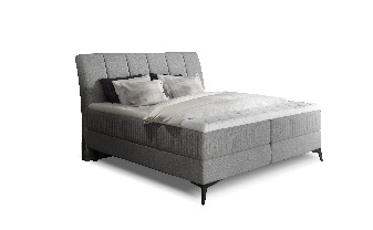 Manželská posteľ Boxspring 140 cm Alberto (sivá) (s matracmi)