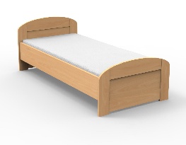 Jednolôžková posteľ 120 cm Petronila oblé čelo pri nohách (masív)