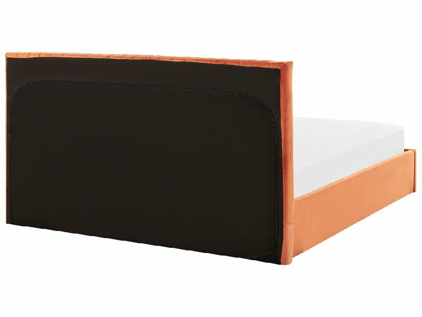 Manželská posteľ 180 cm Vakarine (oranžová) (s roštom a úložným priestorom)