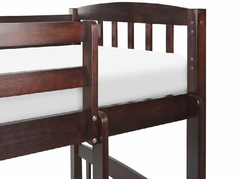 Poschodová posteľ 90 cm Rigel (tmavé drevo) (s roštom)