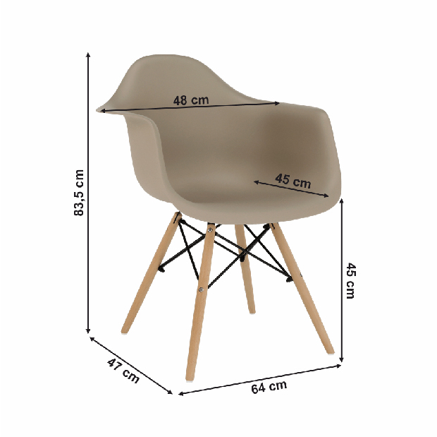 Jedálenská stolička Damiron PC-019 (capuccino)