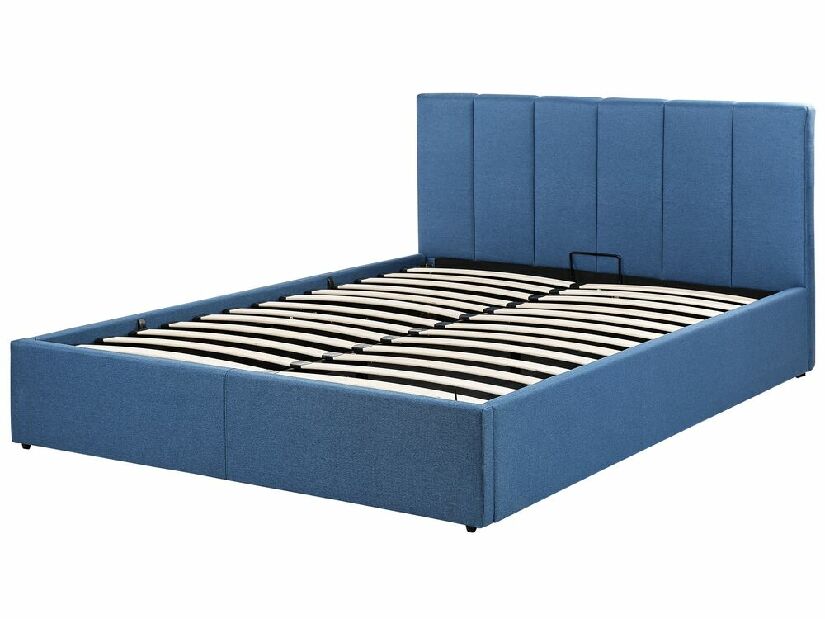 Manželská posteľ 140 cm Dabria (modrá) (s roštom) (s úl. priestorom)