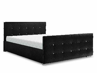 Manželská posteľ 160 cm Darrin (čierna) (s roštom a úložným priestorom)