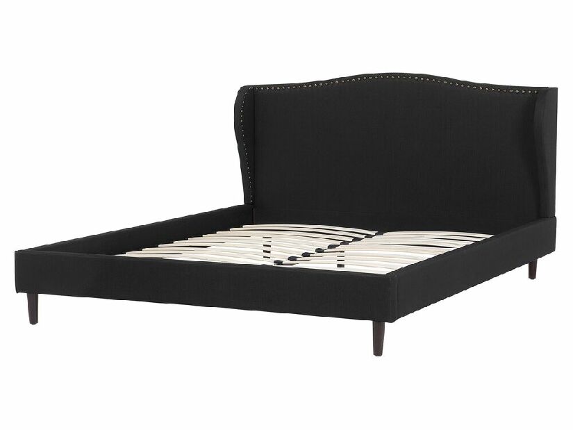 Manželská posteľ 160 cm COLLETTE (s roštom) (čierna)