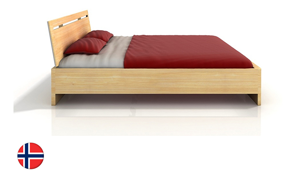 Manželská posteľ 180 cm Naturlig Bokeskogen High BC (borovica)