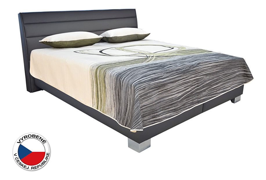 Manželská posteľ 180 cm Blanár Vernon (sivá) (s roštami a matracmi Nelly Plus)