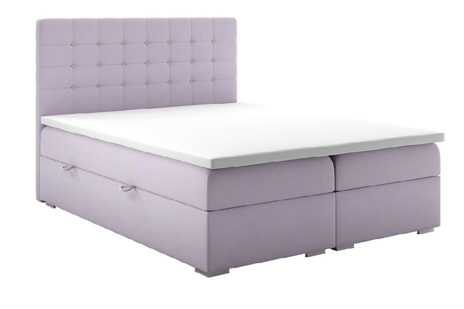 Kontinentálna posteľ 160 cm Clady (svetlofialová) (s úložným priestorom)