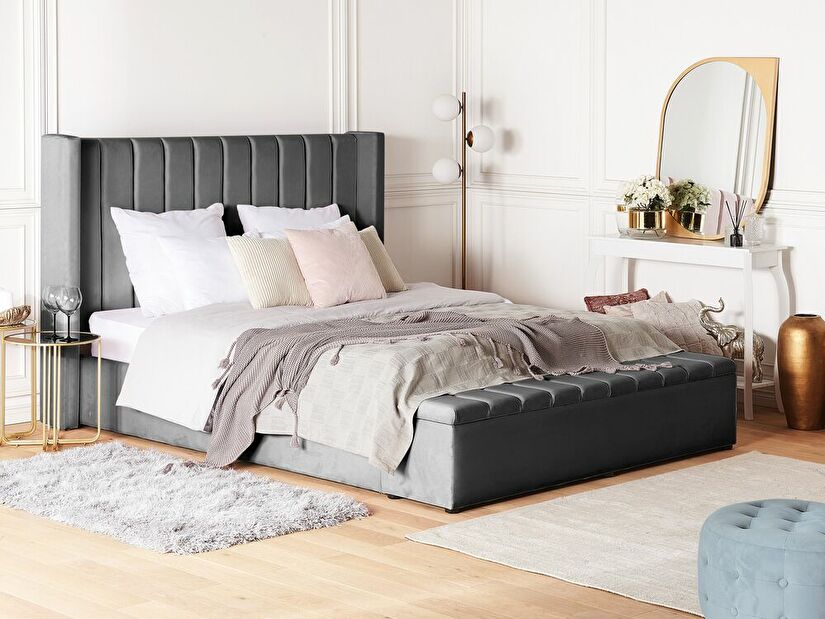 Manželská posteľ 180 cm Noya (sivá)