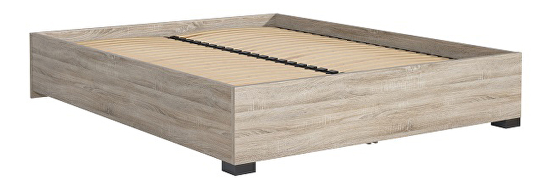 Manželská posteľ 160 cm Misouri (s roštom) (dub riviera + sivá)