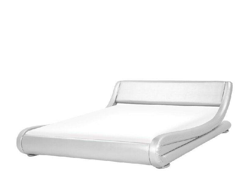 Manželská posteľ 160 cm AVENUE (s roštom) (strieborná lesklá)