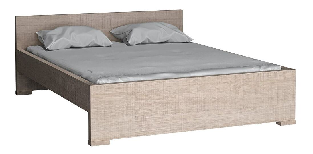 Manželská posteľ 140 cm Vega 19 (s roštom) (dub santana svetlý)