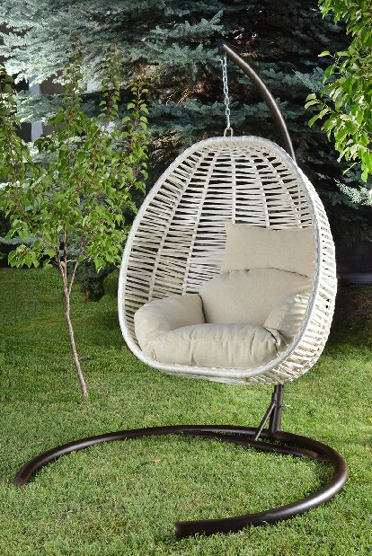 Záhradná hojdacia stolička Finnikin (krémová)
